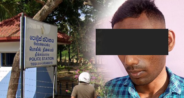බස් කොන්දොස්තරට තිස්ස පොලීසිය ප්‍රසිද්ධියේ පහර දෙයි.
