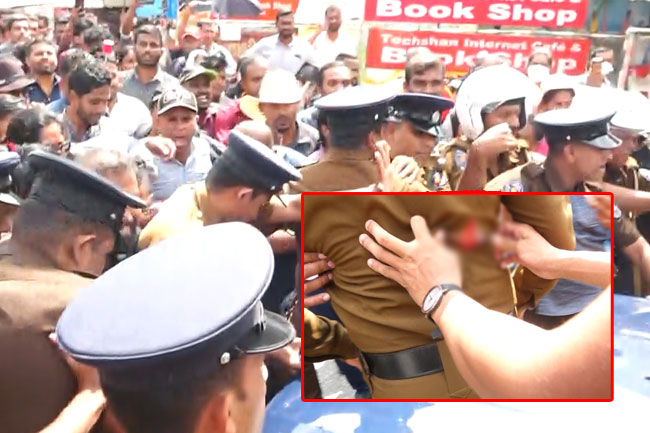 ඉසුරුපාය විරෝධතාවය මැද සිදුවූ පහර දීම ගැන පොලීසියෙන් පැහැදිලි කිරීමක්