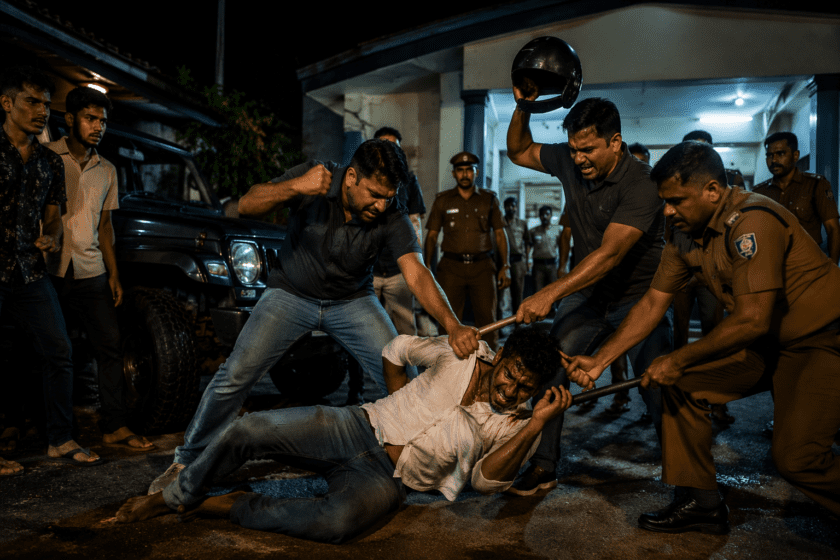 වීරවිල පොලිස් නිලධාරීන් පිරිසක් විසින් තරුණයෙකුට අමානුෂික ලෙස පහරදීමක්!