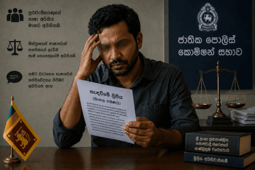 “වින්දිතයෙකුට භාෂාව බාධාවක් වෙයි”: ජාතික පොලිස් කොමිෂන් සභාවේ ක්‍රියාවලිය පිළිබඳ ප්‍රශ්නයක්!